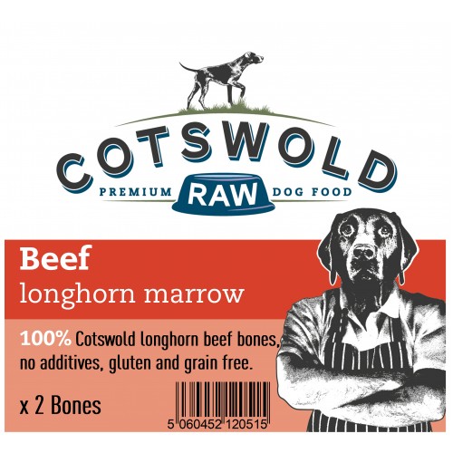 Beef Longhorn Marrow Bone x 2 (STANDARD size)